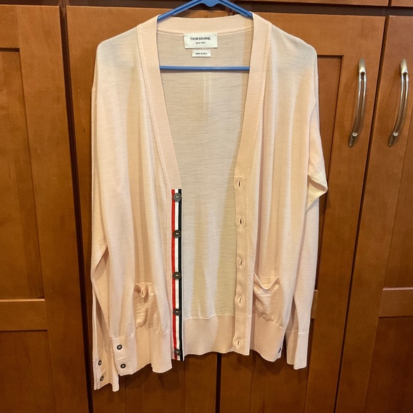Thom Brown Pink 4-Bar Strip Cardigan - Picture 1 of 7